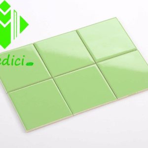 Gạch thẻ ốp tường màu cam bóng 100x100mm M1109