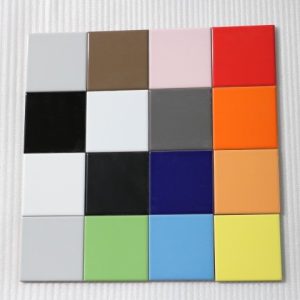 Gạch thẻ ốp tường màu cam bóng 100x100mm M1109