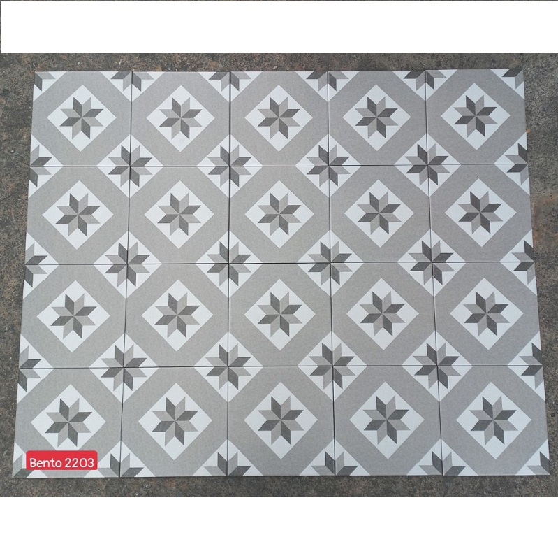 Gạch bông 20x20 cm trang trí hoa văn ghi Royal 2203 4 Gạch bông 20x20 cm trang trí hoa văn ghi Royal 2203 3