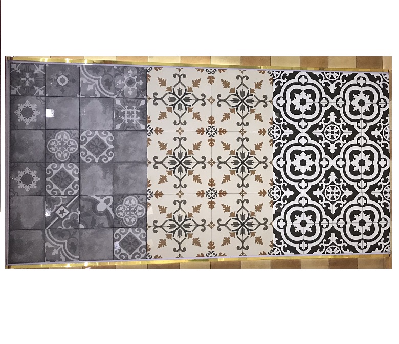 2204 Gạch bông 20×20 cm trang trí Royal vàng kem 2218