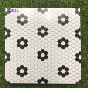 Gạch bông trang trí Trung Quốc tổ ong đen trắng 30021