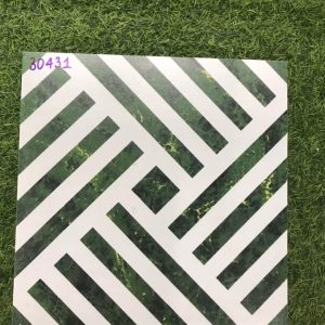 Gạch bông trang trí Trung Quốc dị hình xanh trắng 30431