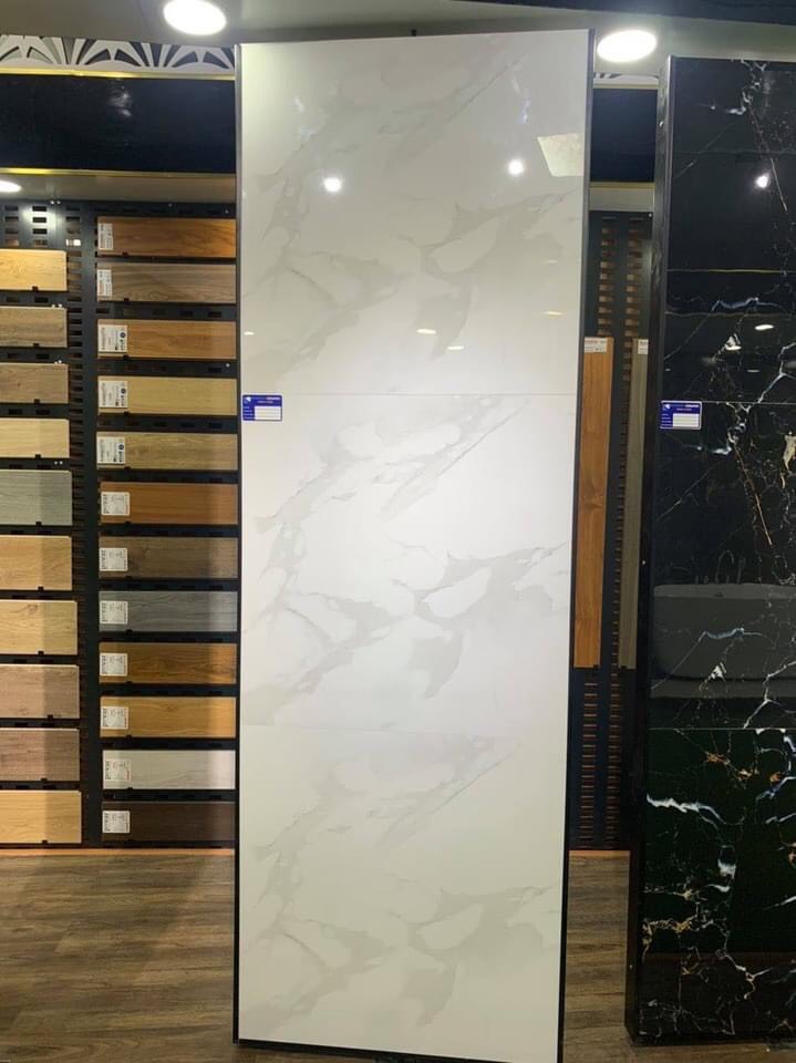 454545 Gạch nhập khẩu Ấn Độ 80x80cm Glossy Smoke Whitelight