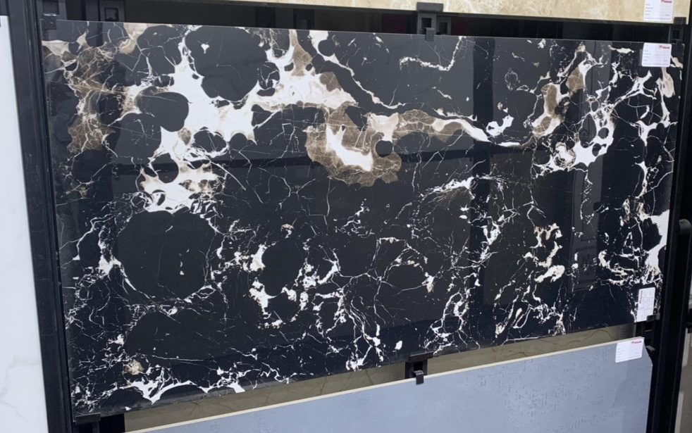 Gạch nhập khẩu Ấn Độ 60x120cm đen vân trắng Ocean Black 1 Gạch nhập khẩu Ấn Độ 60x120cm đen vân trắng Ocean Black