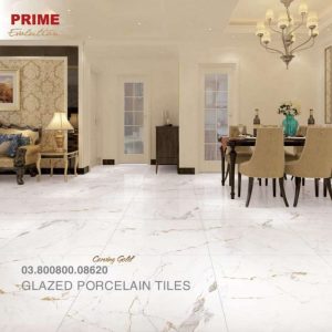 Gạch lát nền Prime trắng khói vàng 8620