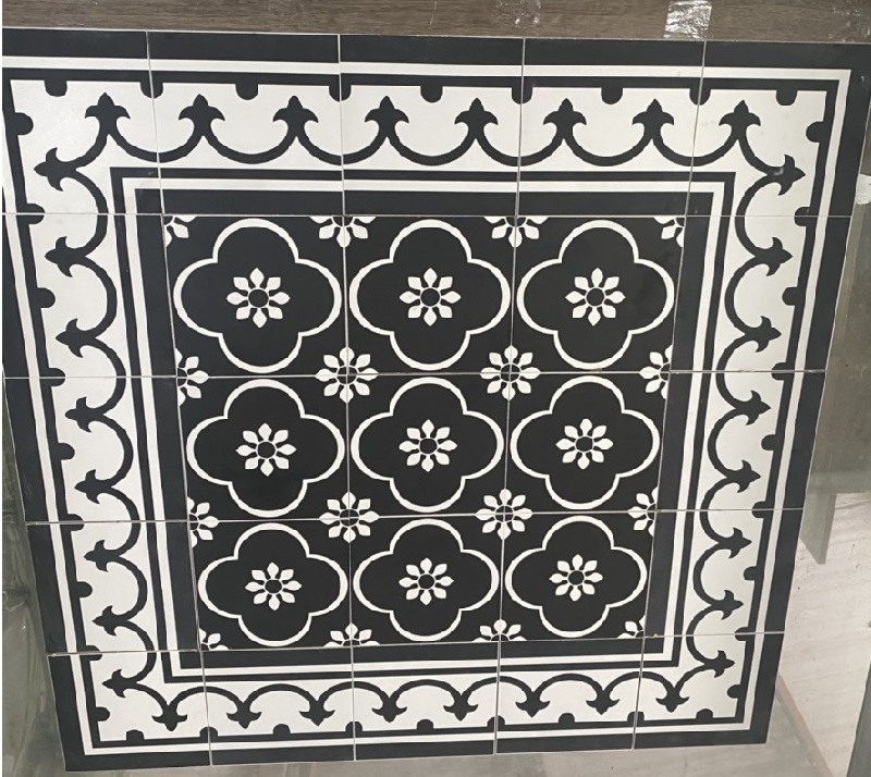 8896.0 Gạch bông 20×20 cm trang trí đen trắng Trung Quốc 8896