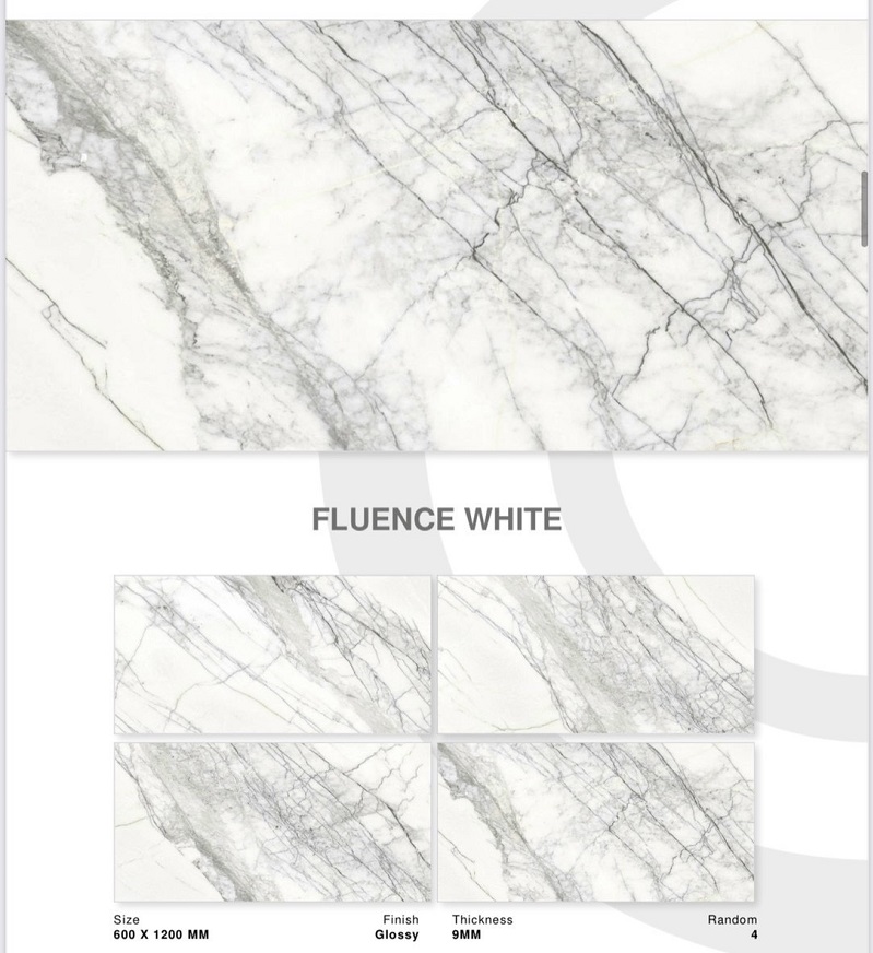 Gạch nhập khẩu Ấn Độ 60x120cm vân khói Fluence White 3 Gạch nhập khẩu Ấn Độ 60x120cm vân khói Fluence White