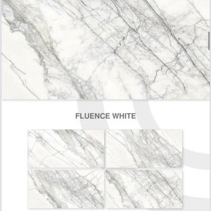 Gạch nhập khẩu Ấn Độ 60x120cm vân khói Fluence White
