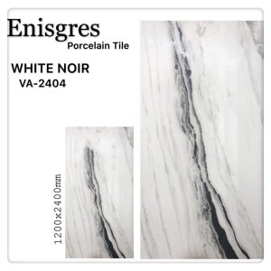 Gạch nhập khẩu Ấn Độ 120x240cm vân đá trắng đen VA2404