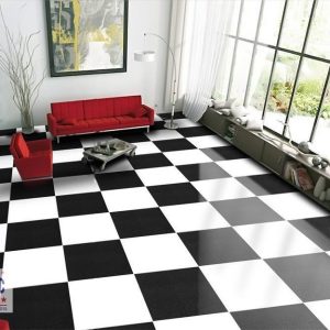Gạch lát nền caro đen trắng 60×60 CMC KC 66000