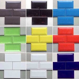 Gạch thẻ ốp tường nhập khẩu vát cạnh màu đỏ, vàng, trắng, đen, xanh,Tím, ghi … KT 75x150mm HM-GNK017