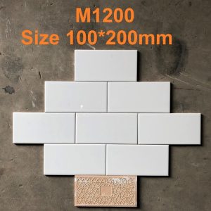 Gạch thẻ ốp tường nhập khẩu trắng 10x200mm HM-GNK018W