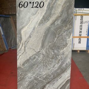 Gạch nhập khẩu Trung Quốc 60x120cm khắc kim vân đá xám trắng HH6017