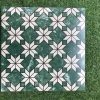 Gạch bông trang trí Trung Quốc nền xanh hoa trắng HM23