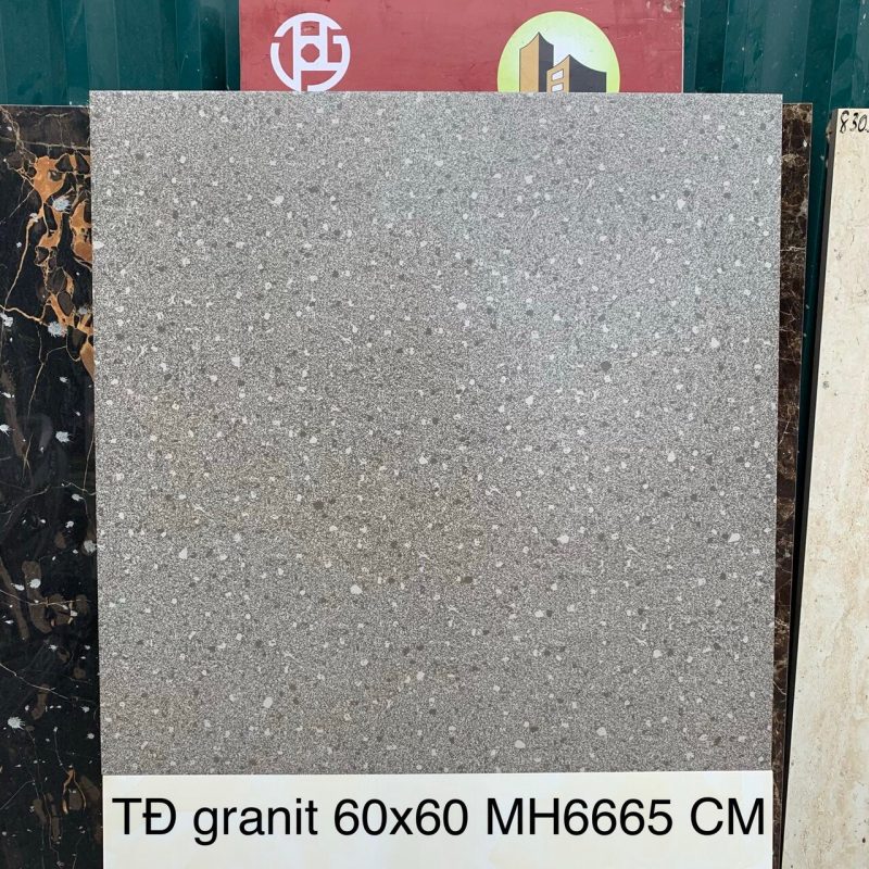 MH6665 Gạch lát nền giả terrazo ghi xám MH6665