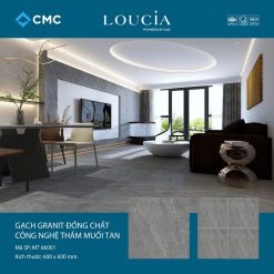 Gạch ốp lát 60×60 màu ghi xanh ánh rêu MT66001