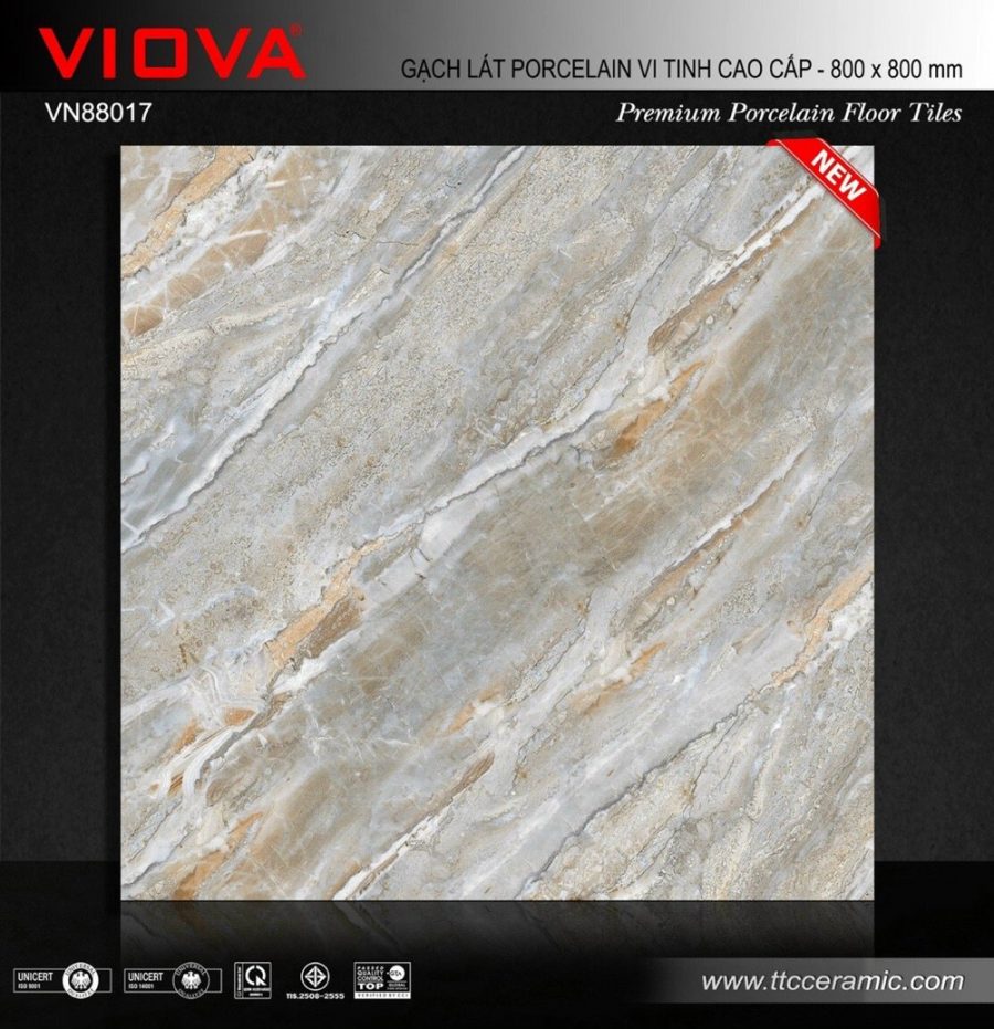 Gạch ốp lát Viova vân đá xanh 60x60cm, 80x80cm VN88017