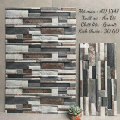 Gạch trang trí Ấn Độ 30×60cm giả đá nâu xanh trắng TT1347