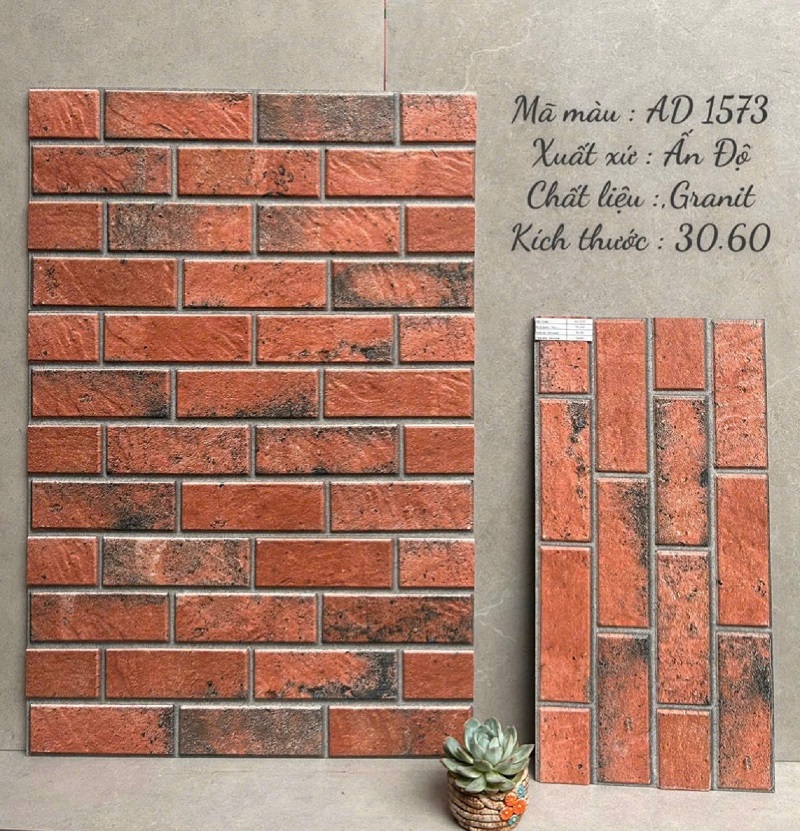 Gạch trang trí Ấn Độ 30×60cm giả đá đỏ TT1573 2 Gạch trang trí Ấn Độ 30×60cm giả đá đỏ TT1573