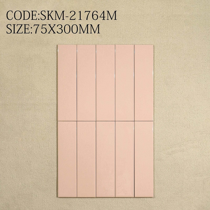 21764M Gạch thẻ trang trí ốp tường 75x300mm màu trắng, ghi, đen, đỏ… 75355