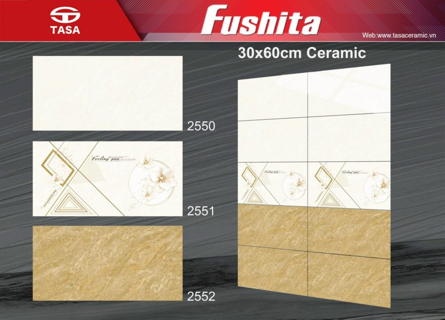 Gạch ốp lát 30x60 Tasa vân đá màu vàng 2550-2551-2552 1 Gạch ốp lát 30x60 Tasa vân đá màu vàng 2550-2551-2552