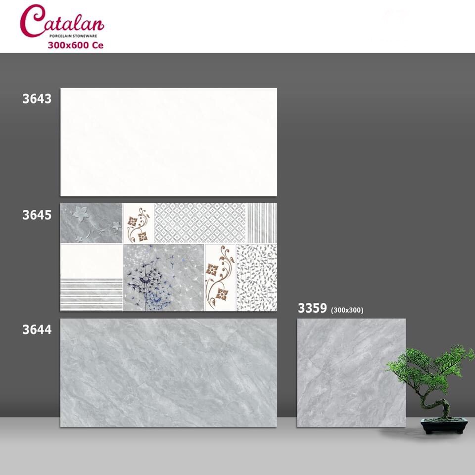Gạch ốp tường Catalan 30x60 màu ghi nhạt 3643-3644-3645 3 Gạch ốp tường Catalan 30x60 màu ghi 3643-3644-3645