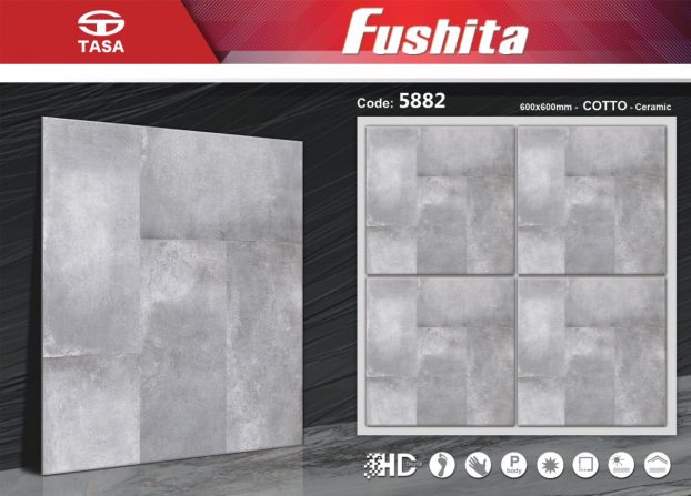 Gạch lát nền 60x60 TASA FUSHITA sân vườn ghi cỏ 5883