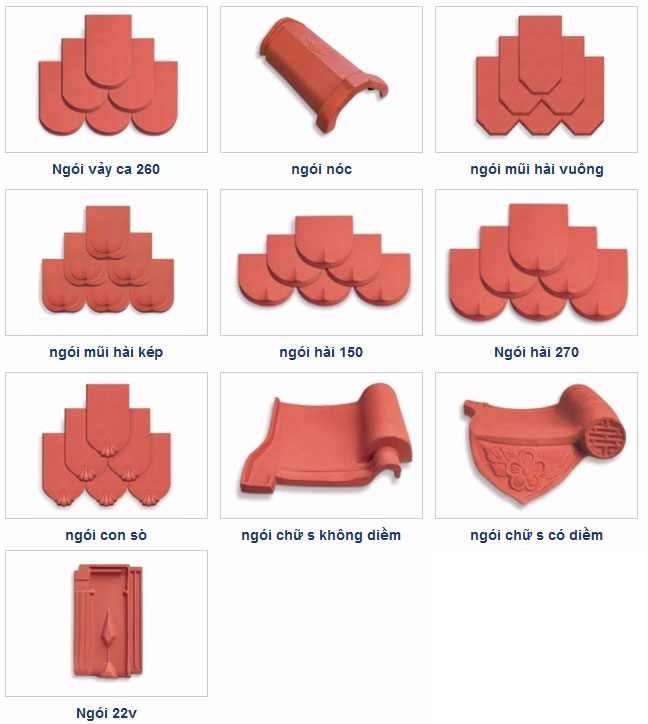 Cac-mau-Ngoi-truyen-thong-moi-nhat Ngói lợp nhà Hạ Long mũi hài vuông