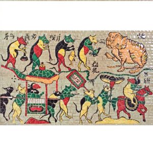 Gạch gốm sứ Bát Tràng tranh đông hồ HM85