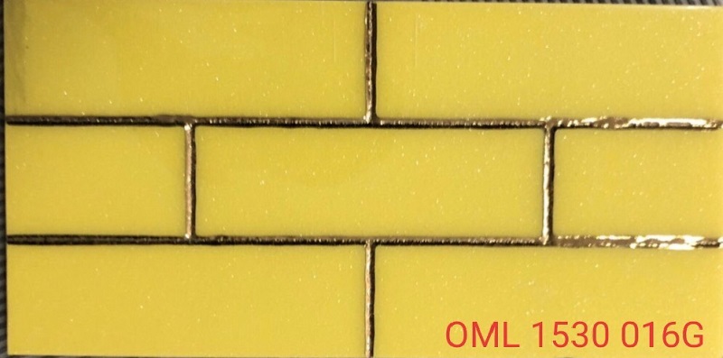 Gạch ốp trang trí màu vàng 15x30cm HM-016G