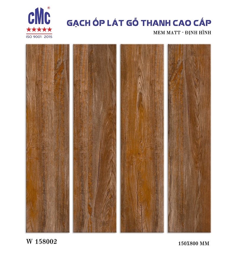 Gạch thẻ vân gỗ 15x80 CMC W158002 4 Gạch thẻ vân gỗ 15x80 CMC W158002 3