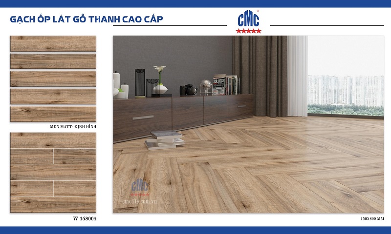 Gach gia go 15x80 CM W158003.. Gạch thẻ vân gỗ 15×80 CMC W158003