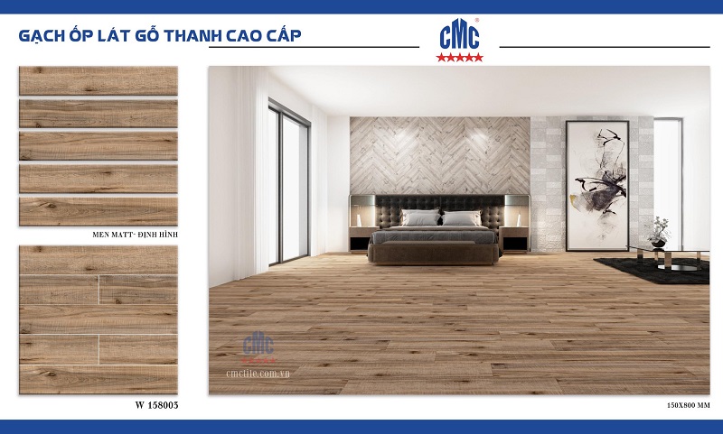 Gach gia go 15x80 CM W158003... Gạch thẻ vân gỗ 15×80 CMC W158003