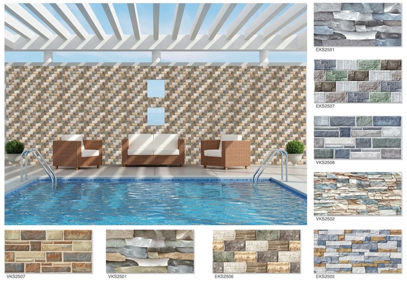 Gach op trang trí san vuon tuong rao Vinatile Gạch ốp lát sân vườn tường rào Eleven 25×50 EKS2507