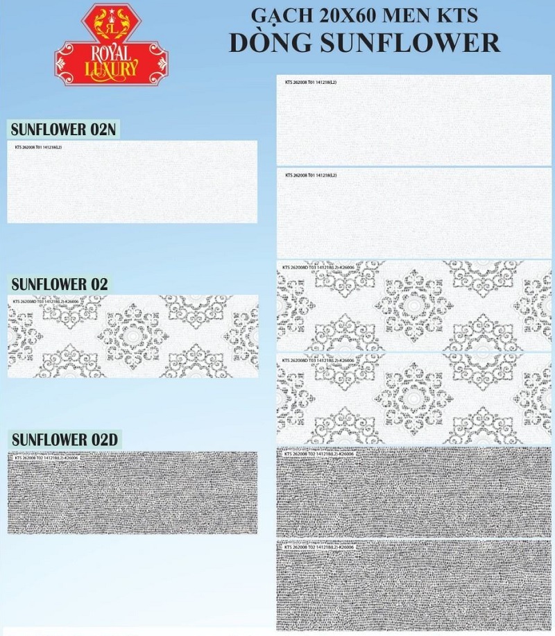 Gạch ốp tường trang trí 20×60 Royal Sunflower 02
