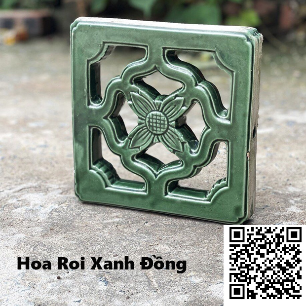 Gạch Thông Gió 20x20 Hoa Roi Xanh Đồng