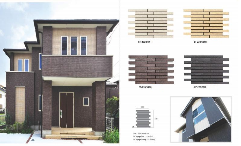 Gach trang tri Nippon Gạch ốp mặt tiền NIPPON-BOLTZ BT-220/52M