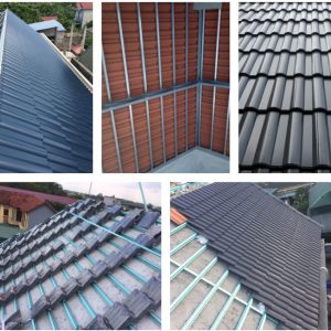 Ngói sóng Nhật Bản màu xanh ghi SHINKO SH01