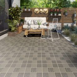 Gạch ốp lát sân vườn ngoài trời Prime 50×50 ô vuông ghi xám 18613