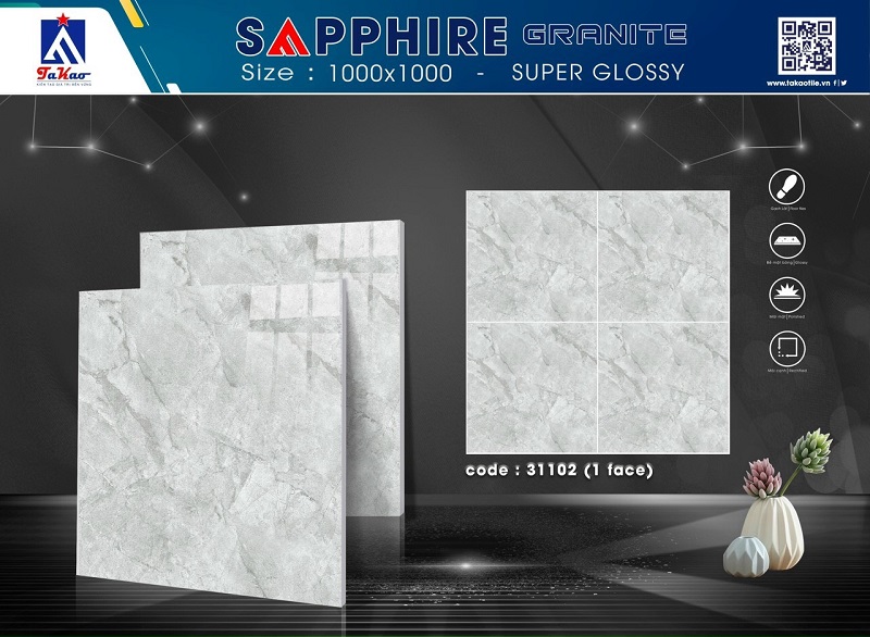 Gạch ốp lát 100x100cm Takao vân đá xanh 1102