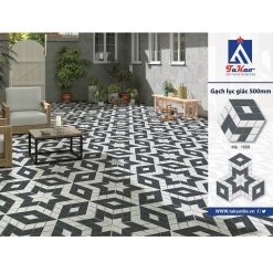 Gạch lục giác sân vườn Takao xám trắng TK1668
