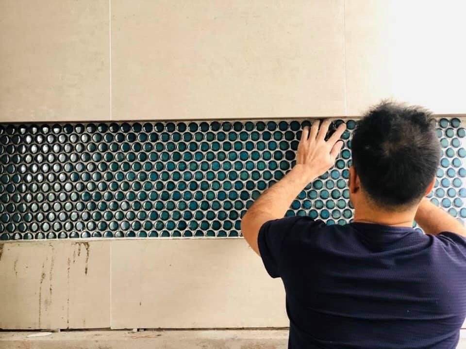 3f455107ff0d0853511c GẠCH LÁT NỀN MOSAIC BI TRÒN MÀU XANH