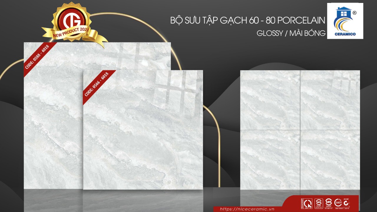 Gạch ốp lát Nice vân đá ghi nhạt 6018 1 Gạch ốp lát Nice vân đá ghi nhạt 6018