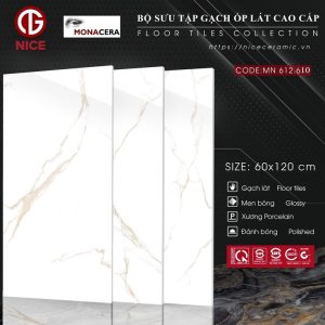 Gạch ốp lát Nice 60x120cm trắng khói vàng HM610Gạch ốp lát Nice 60x120cm trắng khói vàng HM610