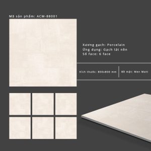 Gạch lát nền Grand Ceramic 80×80 Vân Be Vàng ACM 88001
