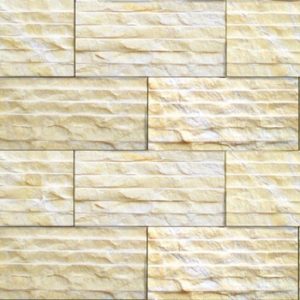 Đá chẻ sóng vàng tự nhiên ốp trang trí sân cổng tường rào DC-003Y