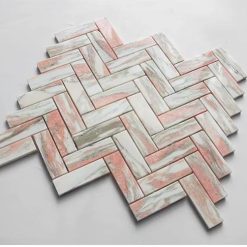 Đá mossaic tự nhiên trang trí vỉ 30x30cm thanh 2,5x7cm -Vàng