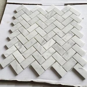 Đá mossaic tự nhiên trang trí vỉ 30x30cm thanh 2,5x7cm