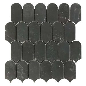 Đá mossaic tự nhiên trang trí vỉ 30x30cm thanh 5x7cm -vân đen