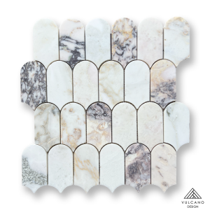 Đá mossaic tự nhiên trang trí vỉ 30x30cm thanh 5x7cm -vân mây trắng